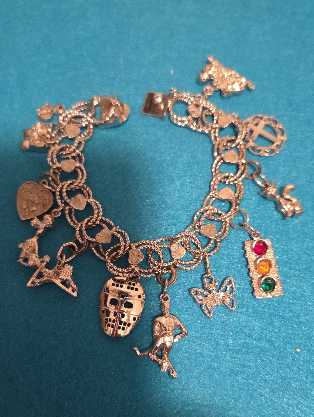 Sterling Silver Vintage Charm Bracelet